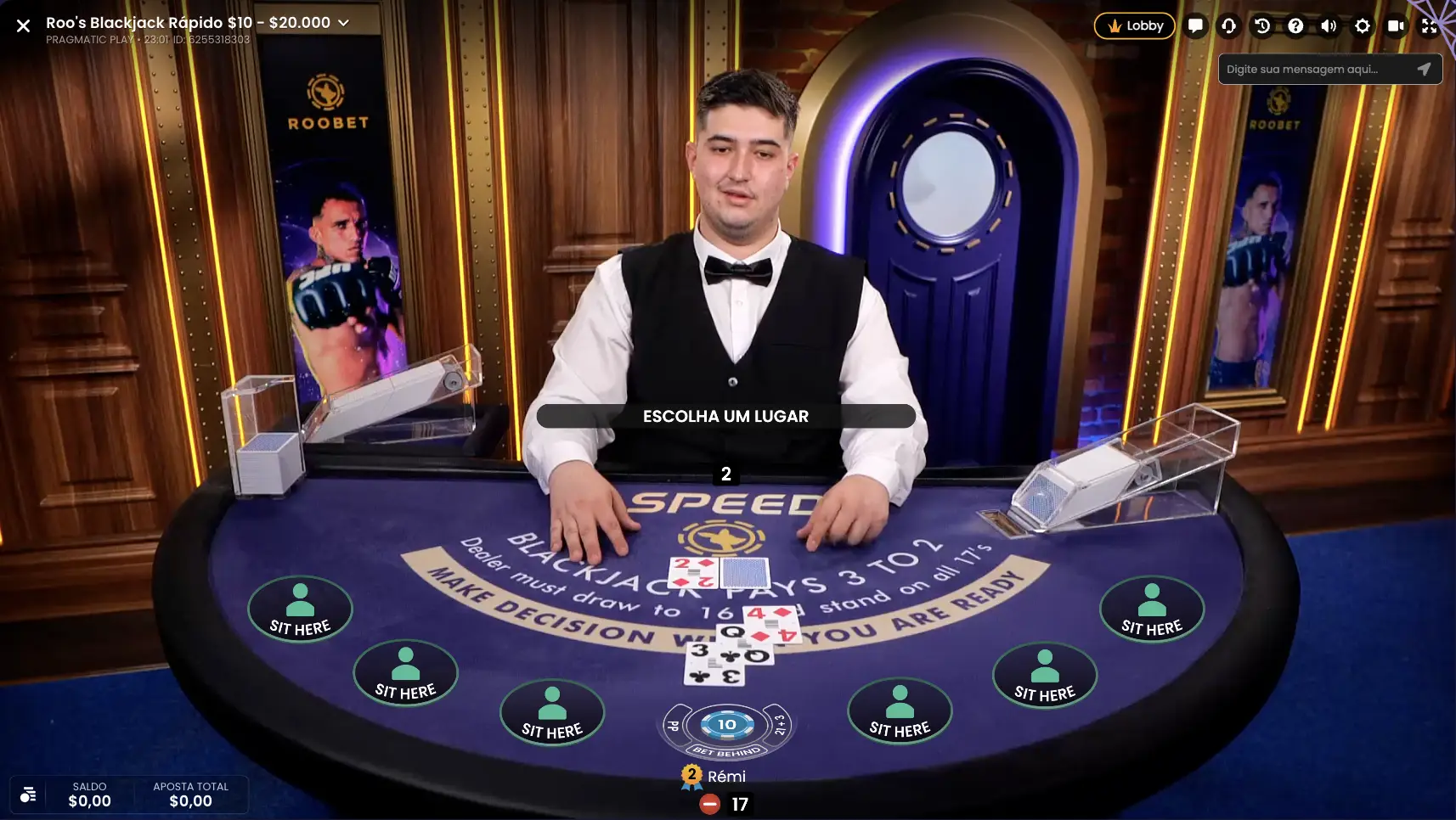 PT Roobet Live Blackjack image 3