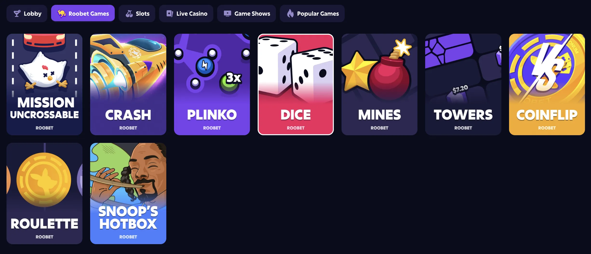 Roobet Dice game image 7