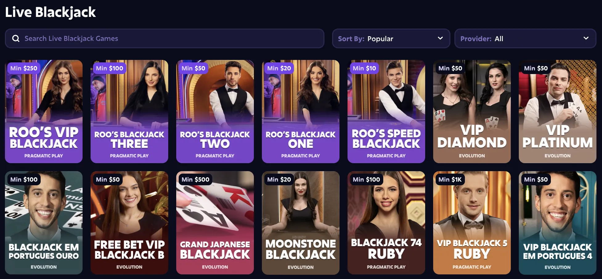 Roobet Live Blackjack image 1