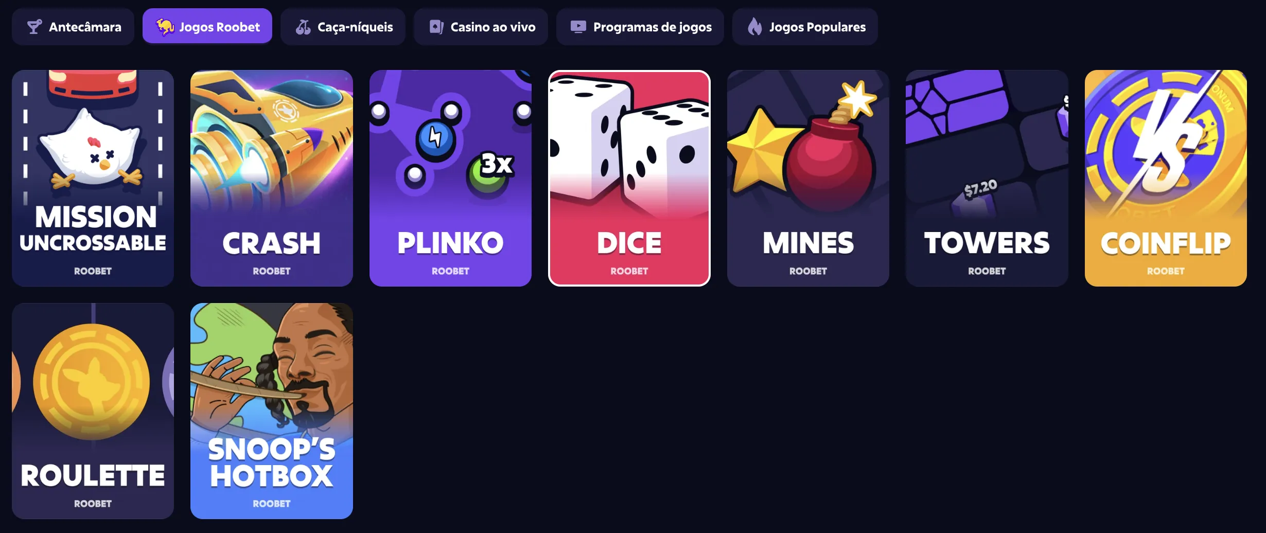 Roobet PT Dice game image 7